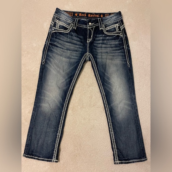 ROCK REVIVAL bling Becky easy capris size 28 like new - Picture 4 of 12